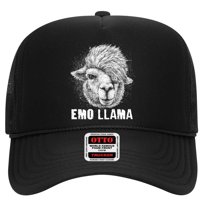 Distressed Vintage Emo Llama Alpaca  Trucker Hat