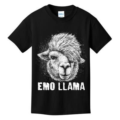 Distressed Vintage Emo Llama Alpaca  Kids T-Shirt