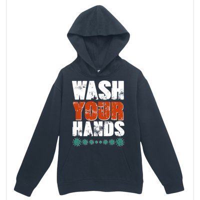 Distressed Wash Your Hands Funny Urban Pullover Hoodie