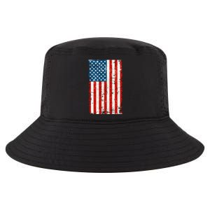 Distressed Worn USA American Flag Cool Comfort Performance Bucket Hat