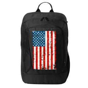 Distressed Worn USA American Flag City Backpack