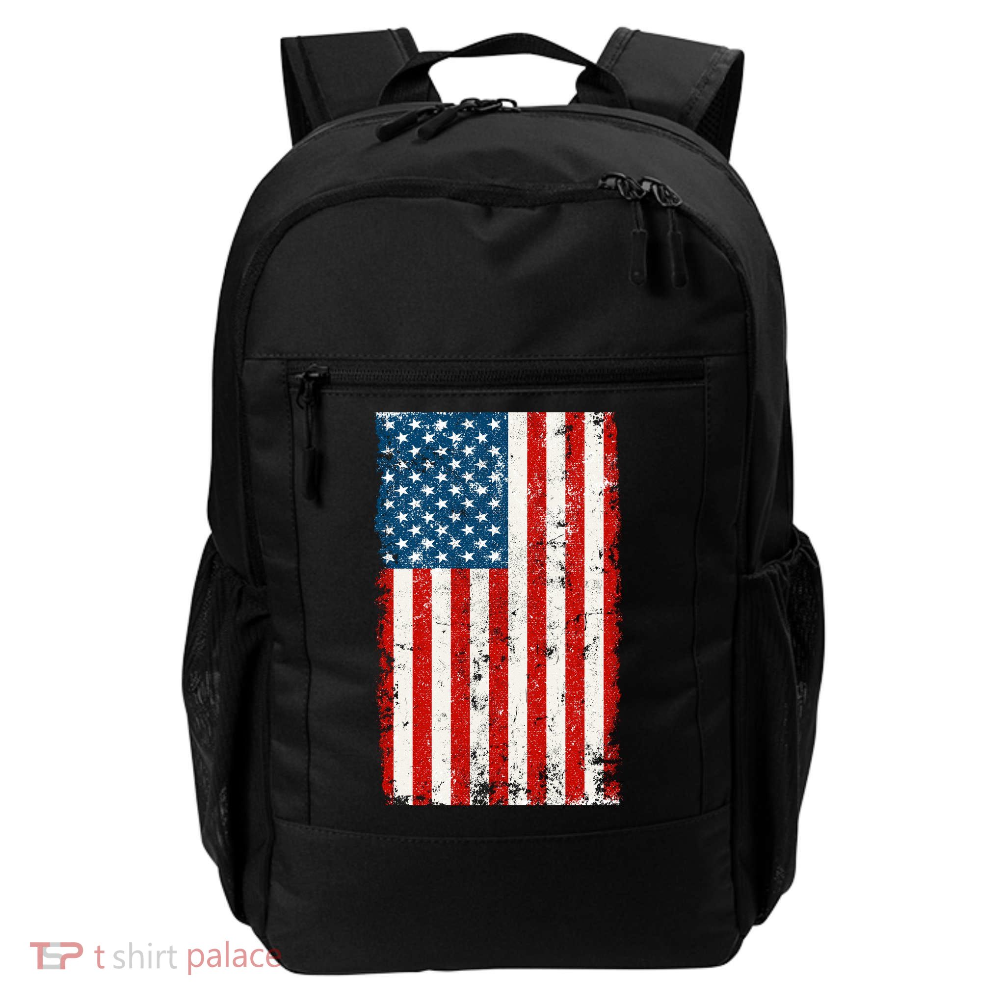 Distressed Worn USA American Flag Backpack