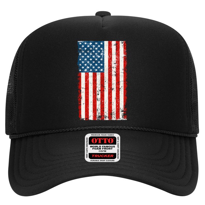 Distressed Worn USA American Flag Trucker Hat