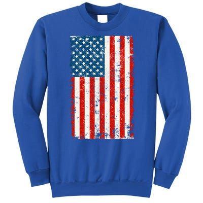 Distressed Worn USA American Flag Sweatshirt