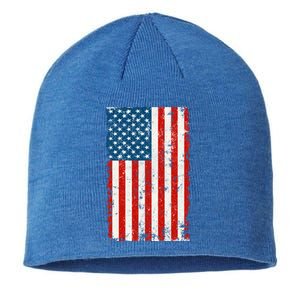 Distressed Worn USA American Flag Sustainable Beanie