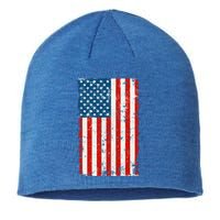 Distressed Worn USA American Flag Sustainable Beanie