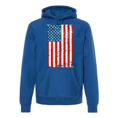 Distressed Worn USA American Flag Premium Hoodie