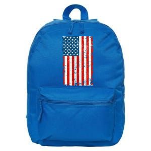 Distressed Worn USA American Flag 16 in Basic Backpack