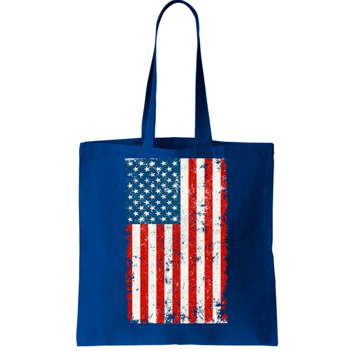 Distressed Worn USA American Flag Tote Bag