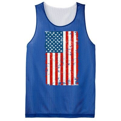 Distressed Worn USA American Flag Mesh Reversible Basketball Jersey Tank