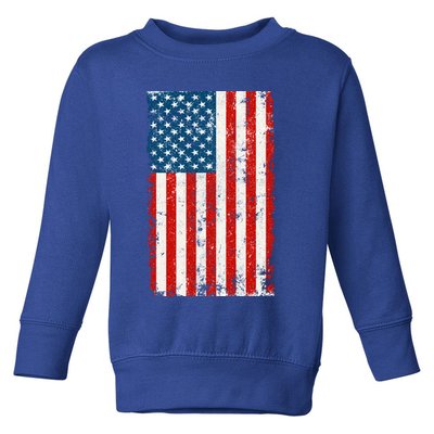 Distressed Worn USA American Flag Toddler Sweatshirt