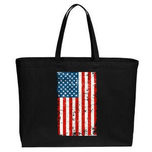 Distressed Worn USA American Flag Cotton Canvas Jumbo Tote