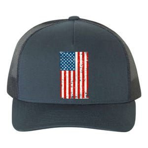 Distressed Worn USA American Flag Yupoong Adult 5-Panel Trucker Hat