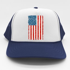 Distressed Worn USA American Flag Trucker Hat