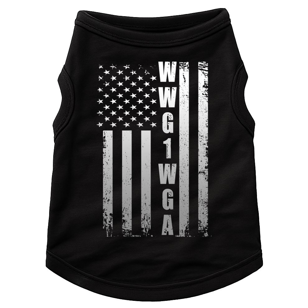 Distressed WWG1WGA US American Flag Doggie Tank