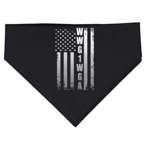 Distressed WWG1WGA US American Flag USA-Made Doggie Bandana