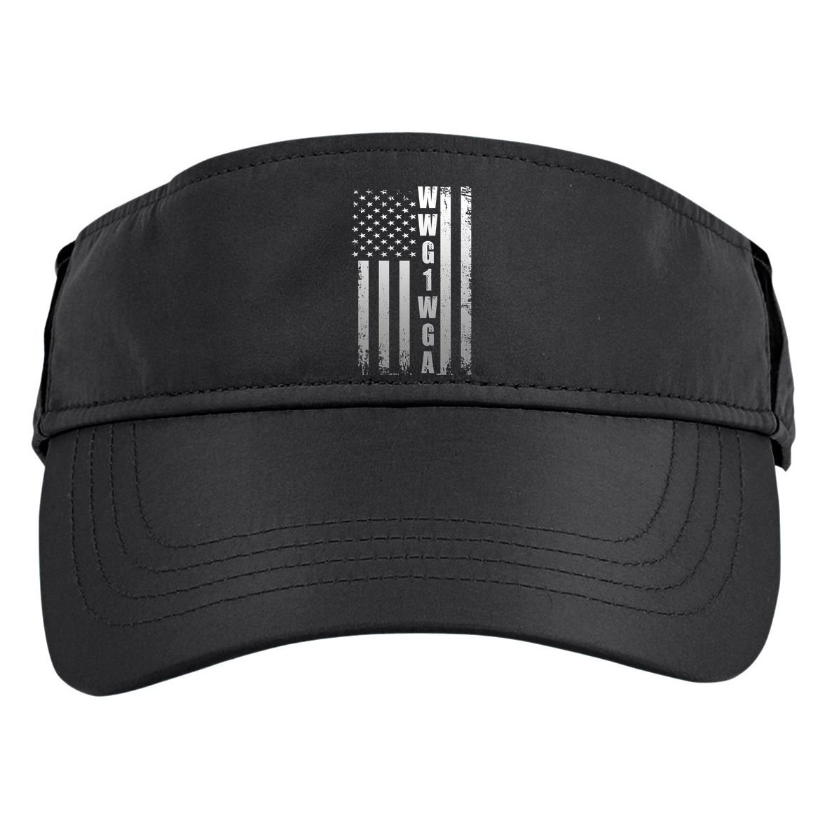 Distressed WWG1WGA US American Flag Adult Drive Performance Visor