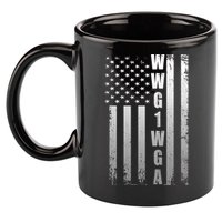 Distressed WWG1WGA US American Flag 11oz C Handle Ceramic Mug