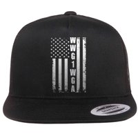 Distressed WWG1WGA US American Flag Flatbill Hat