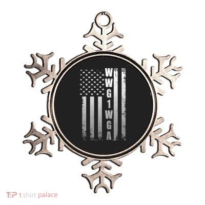 Distressed WWG1WGA US American Flag Metallic Star Ornament