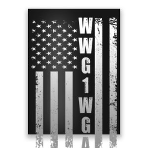 Distressed WWG1WGA US American Flag Poster