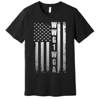 Distressed WWG1WGA US American Flag Premium T-Shirt