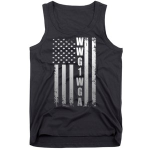 Distressed WWG1WGA US American Flag Tank Top