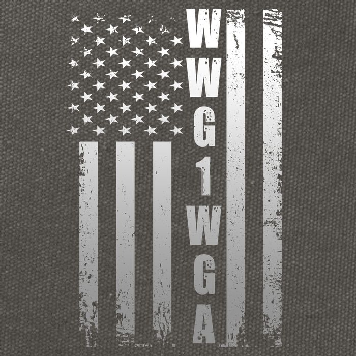 Distressed WWG1WGA US American Flag Cotton Canvas Backpack