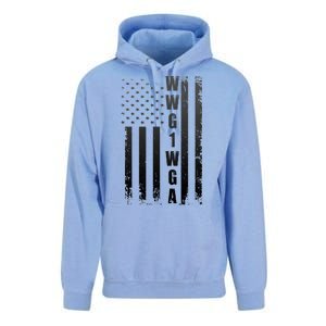 Distressed WWG1WGA US American Flag Unisex Surf Hoodie