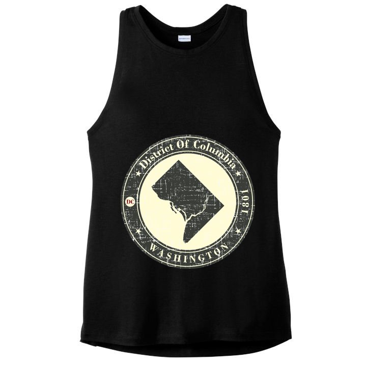 District of Columbia Washington Retro Ladies PosiCharge Tri-Blend Wicking Tank