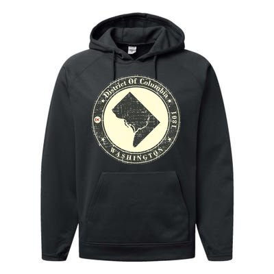 District of Columbia Washington Retro Performance Fleece Hoodie