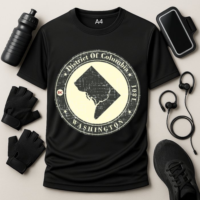District of Columbia Washington Retro Cooling Performance Crew T-Shirt