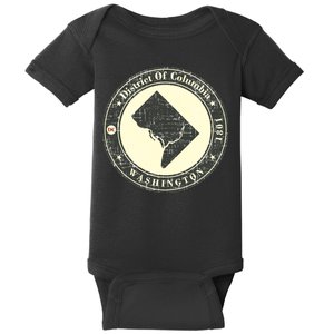 District of Columbia Washington Retro Baby Bodysuit