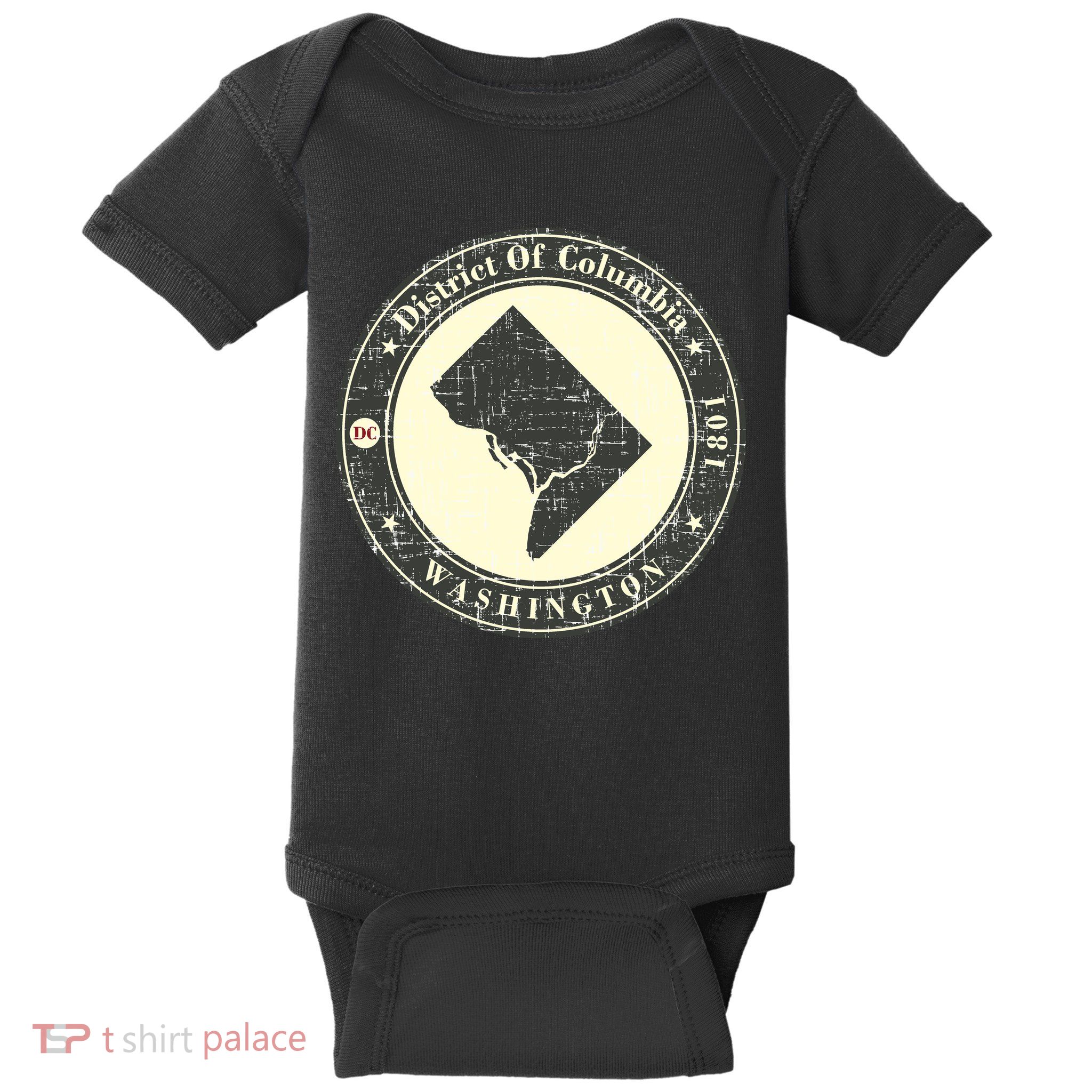 District of Columbia Washington Retro Baby Bodysuit