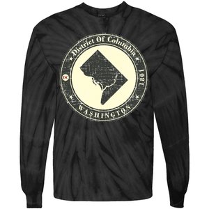 District of Columbia Washington Retro Tie-Dye Long Sleeve Shirt