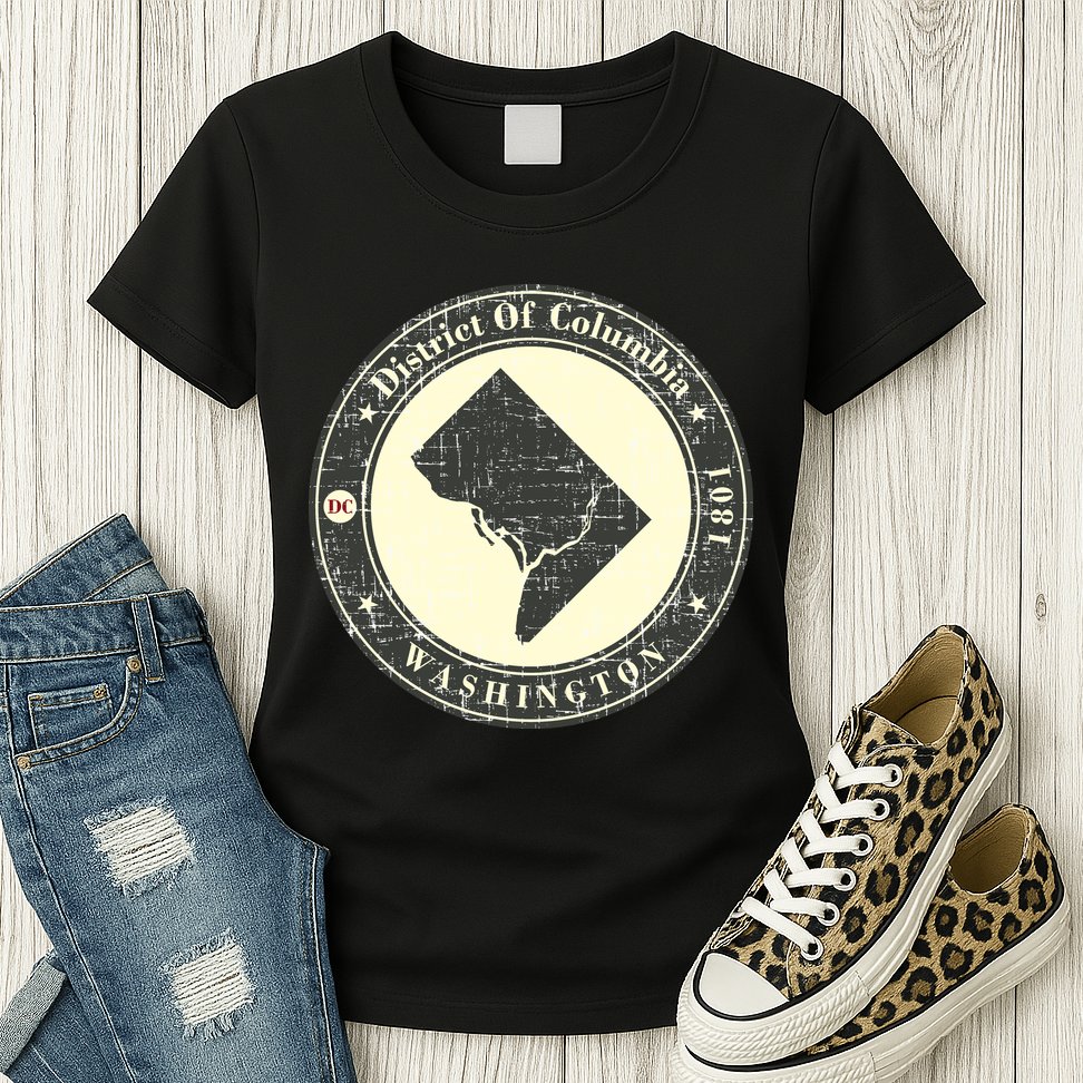 District of Columbia Washington Retro Womens T-Shirt