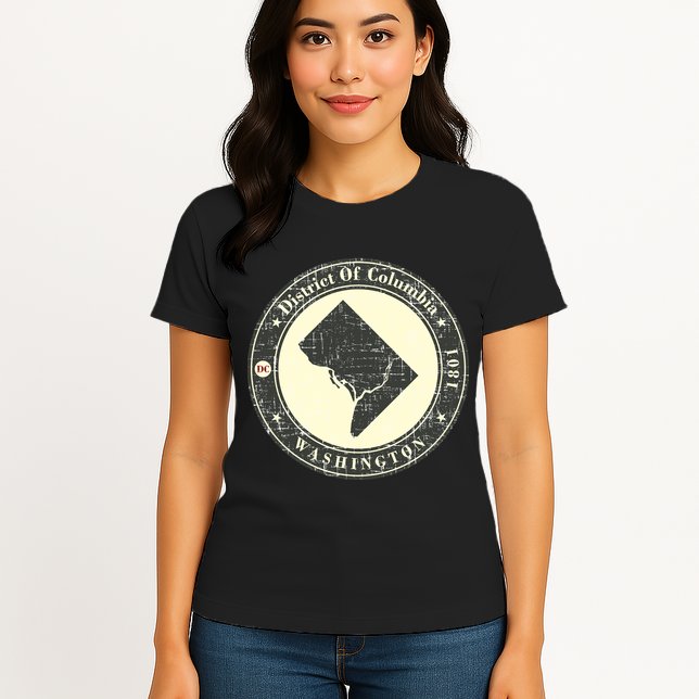 District of Columbia Washington Retro Womens T-Shirt
