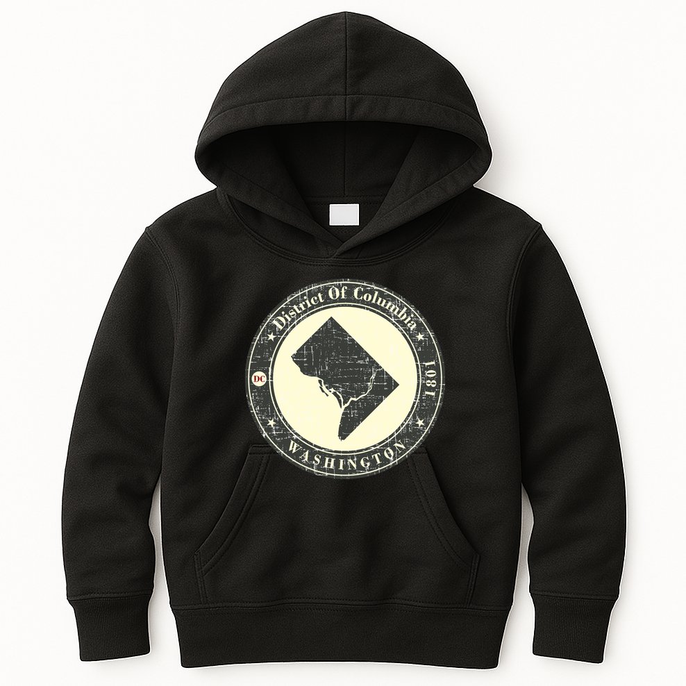 District of Columbia Washington Retro Kids Hoodie