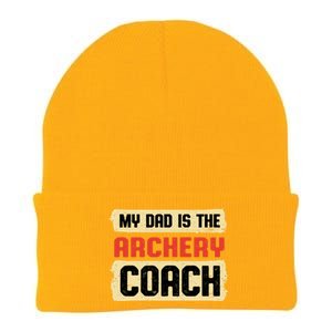 Dad Is The Archery Coach Fathers Day Archer Parents Cute Gift Knit Cap Winter Beanie