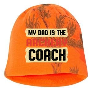 Dad Is The Archery Coach Fathers Day Archer Parents Cute Gift Kati - Camo Knit Beanie