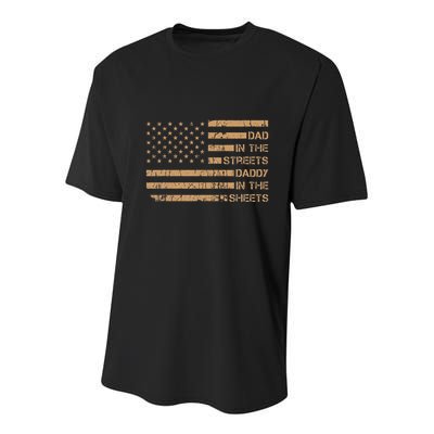 Dad In The Streets Daddy In The Sheets Presents For Dad Youth Performance Sprint T-Shirt