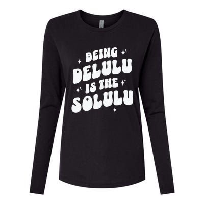 Delulu Is The Solulu Manifestation Womens Cotton Relaxed Long Sleeve T-Shirt