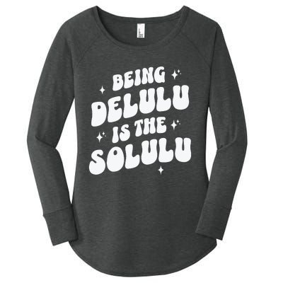 Delulu Is The Solulu Manifestation Women's Perfect Tri Tunic Long Sleeve Shirt