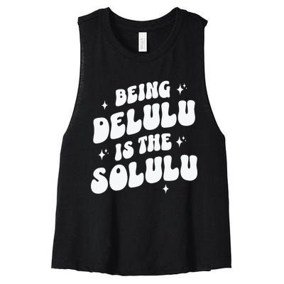 Delulu Is The Solulu Manifestation Women's Racerback Cropped Tank