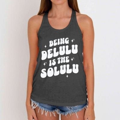 Delulu Is The Solulu Manifestation Women's Knotted Racerback Tank