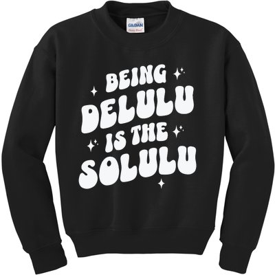 Delulu Is The Solulu Manifestation Kids Sweatshirt