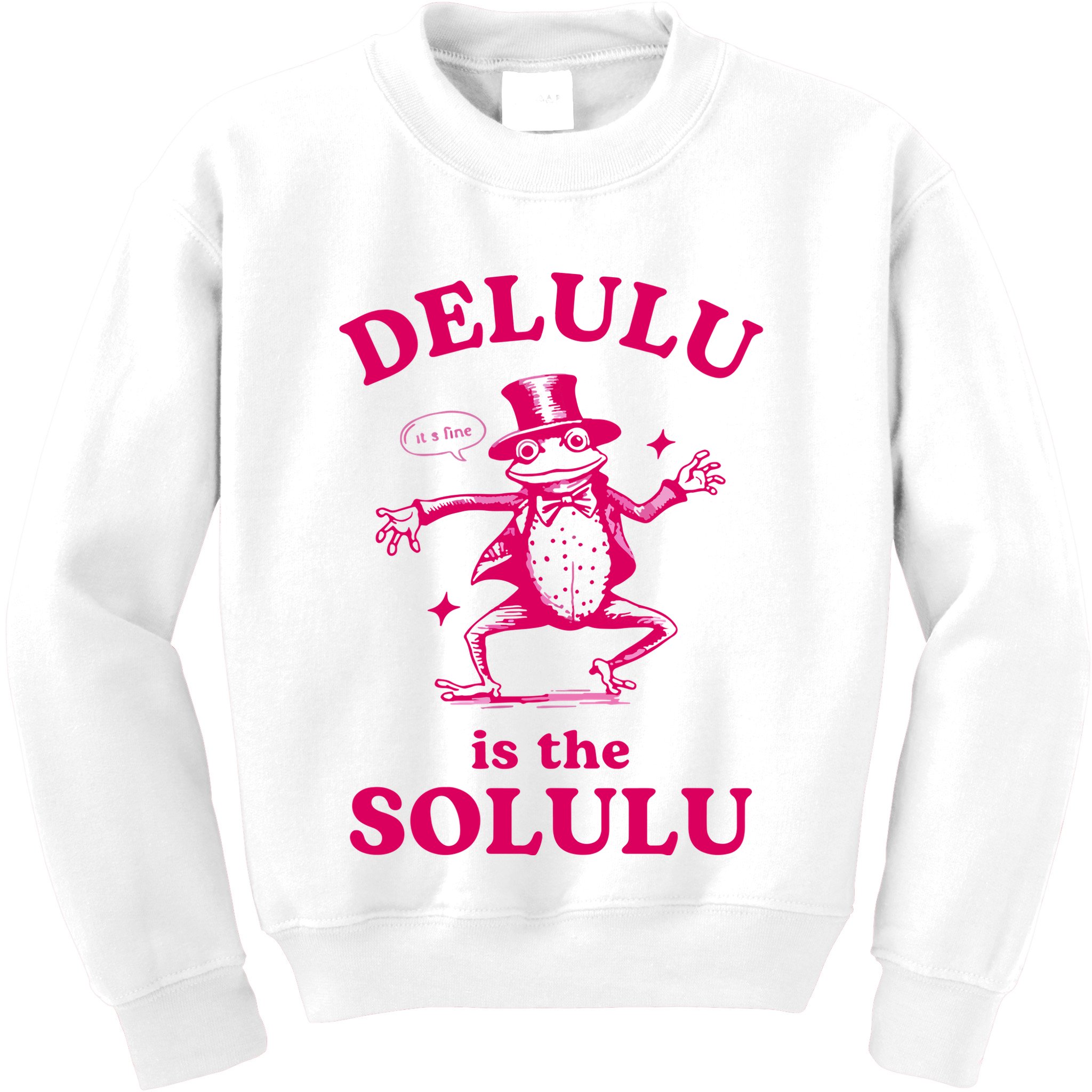 Delulu Is The Solulu Funny Delusional Kids Sweatshirt