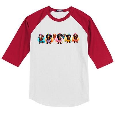 Dachshunds In TutuS Kids Colorblock Raglan Jersey