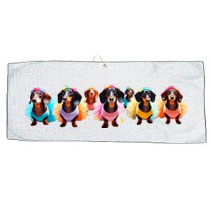 Dachshunds In TutuS Large Microfiber Waffle Golf Towel