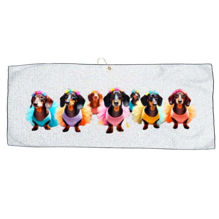 Dachshunds In TutuS Large Microfiber Waffle Golf Towel